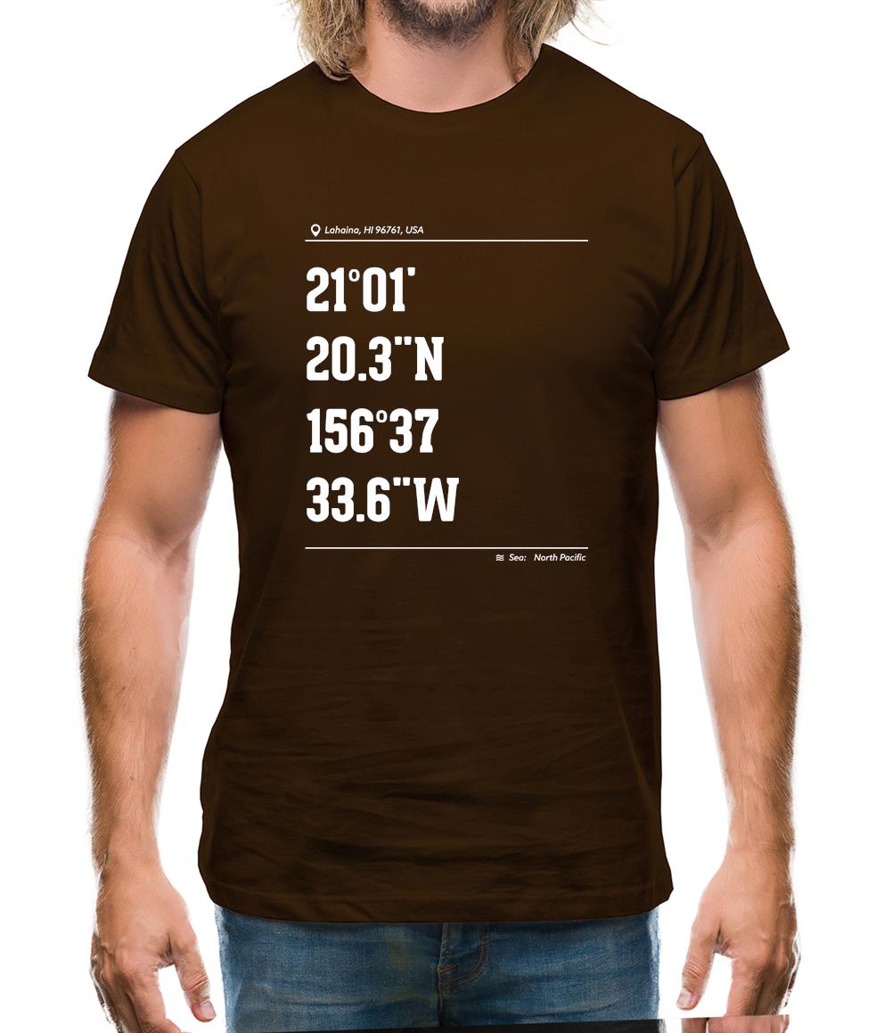 Surfing Coordinates Punalau Beach Mens T-Shirt