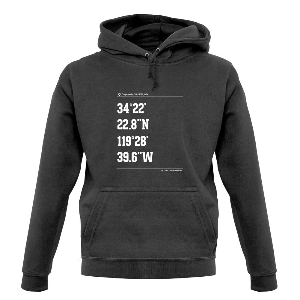 Surfing Coordinates Rincon Point unisex hoodie