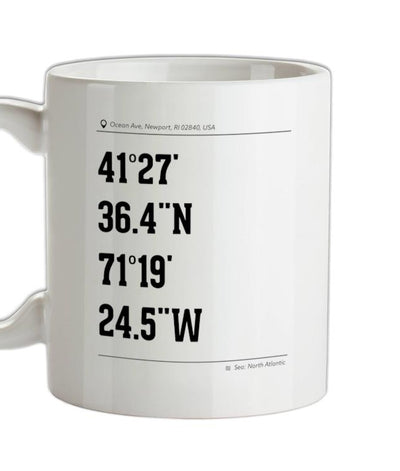 Surfing Coordinates Rugglesinnewport Ceramic Mug