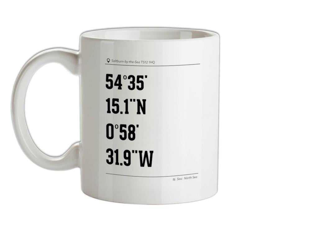 Surfing Coordinates Saltburn Ceramic Mug