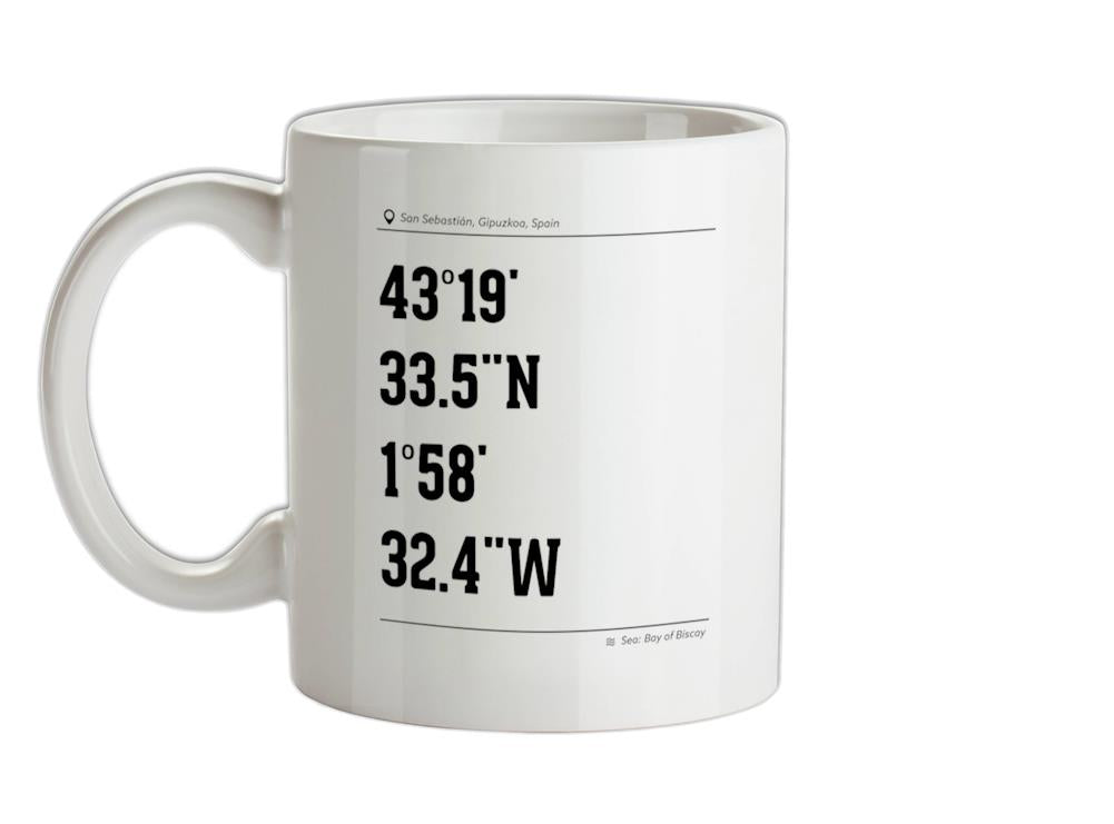 Surfing Coordinates Sansebastian Ceramic Mug