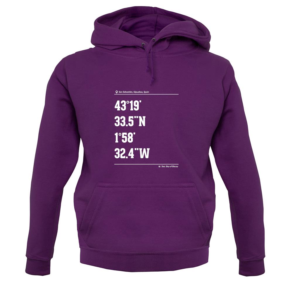 Surfing Coordinates Sansebastian unisex hoodie