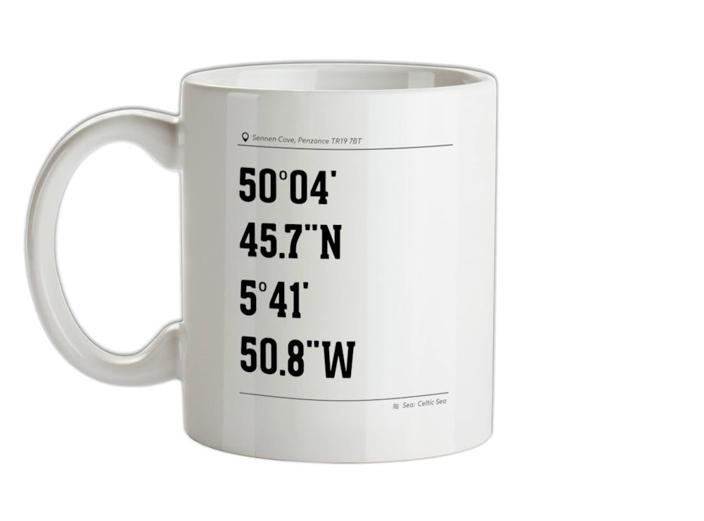 Surfing Coordinates Sennencove Ceramic Mug