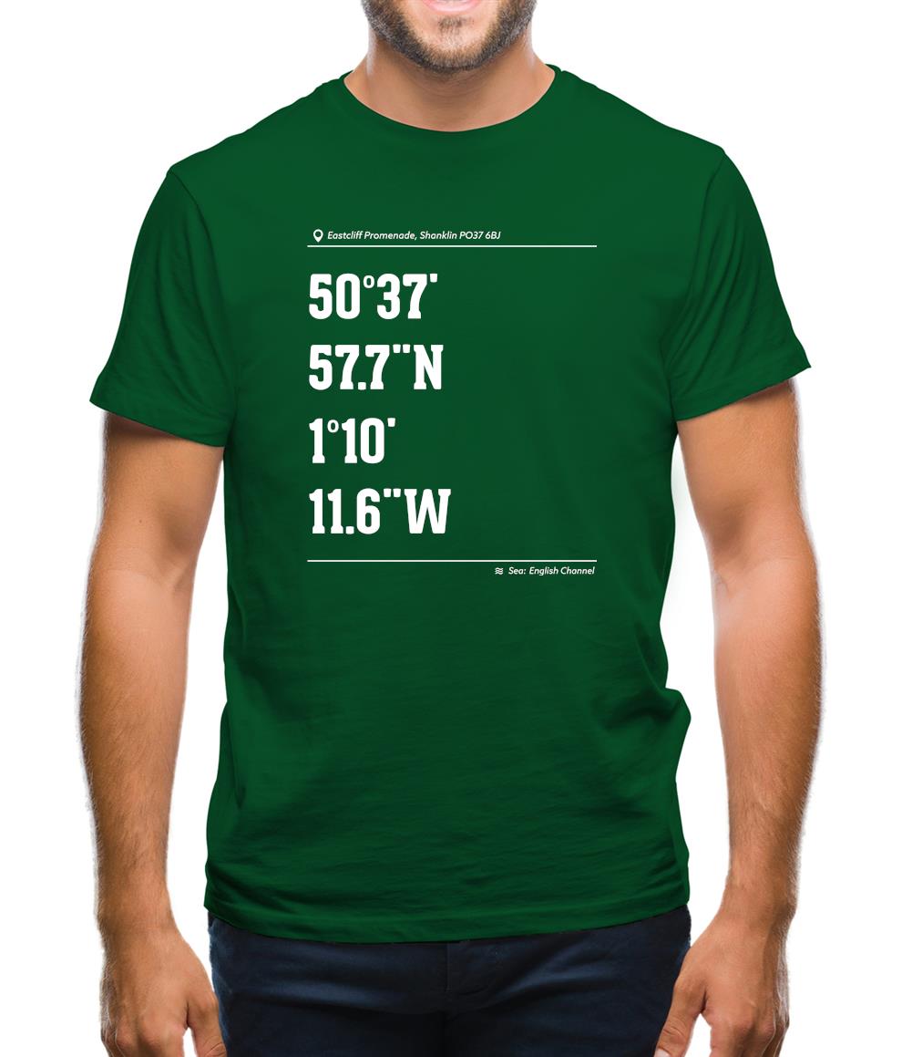 Surfing Coordinates Shanklin Mens T-Shirt