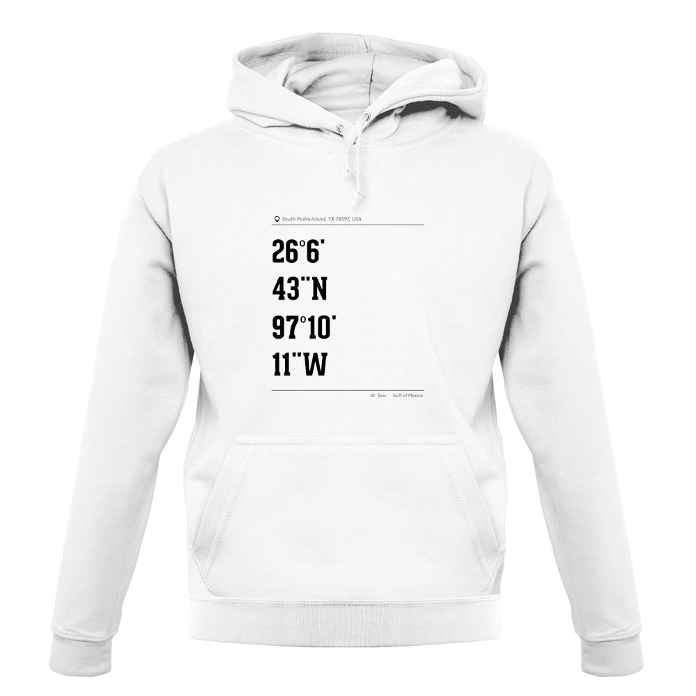 Surfing Coordinates Southpadre Island unisex hoodie