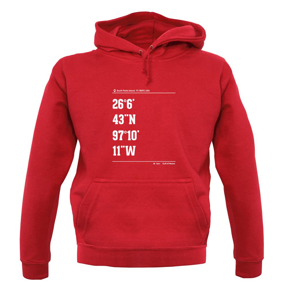 Surfing Coordinates Southpadre Island unisex hoodie