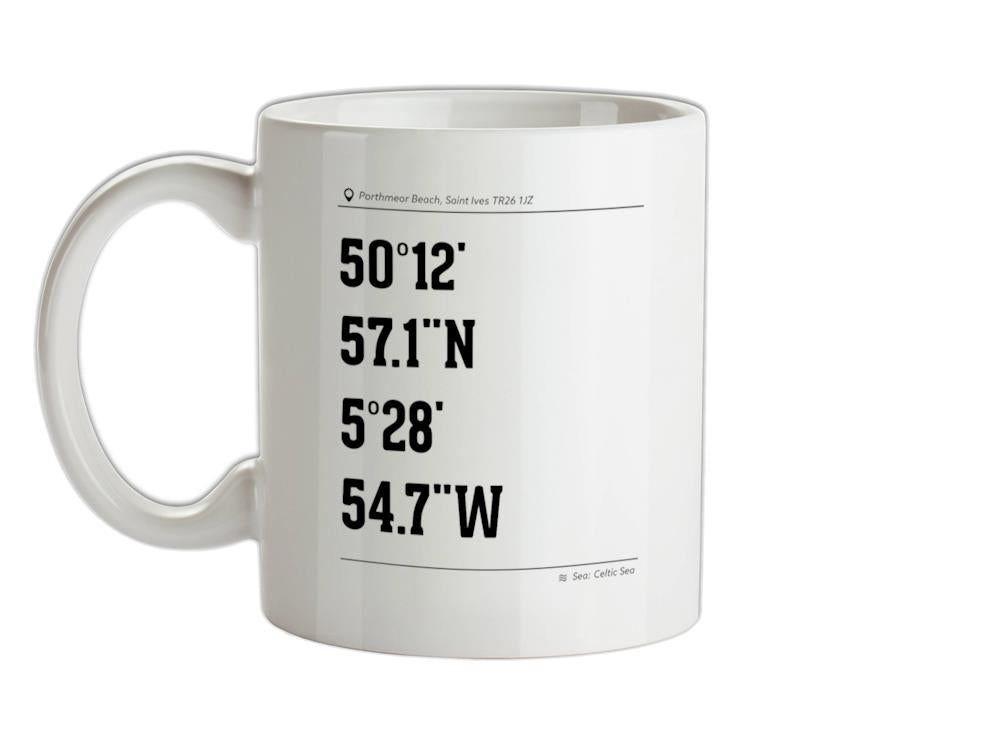 Surfing Coordinates St Ives Ceramic Mug