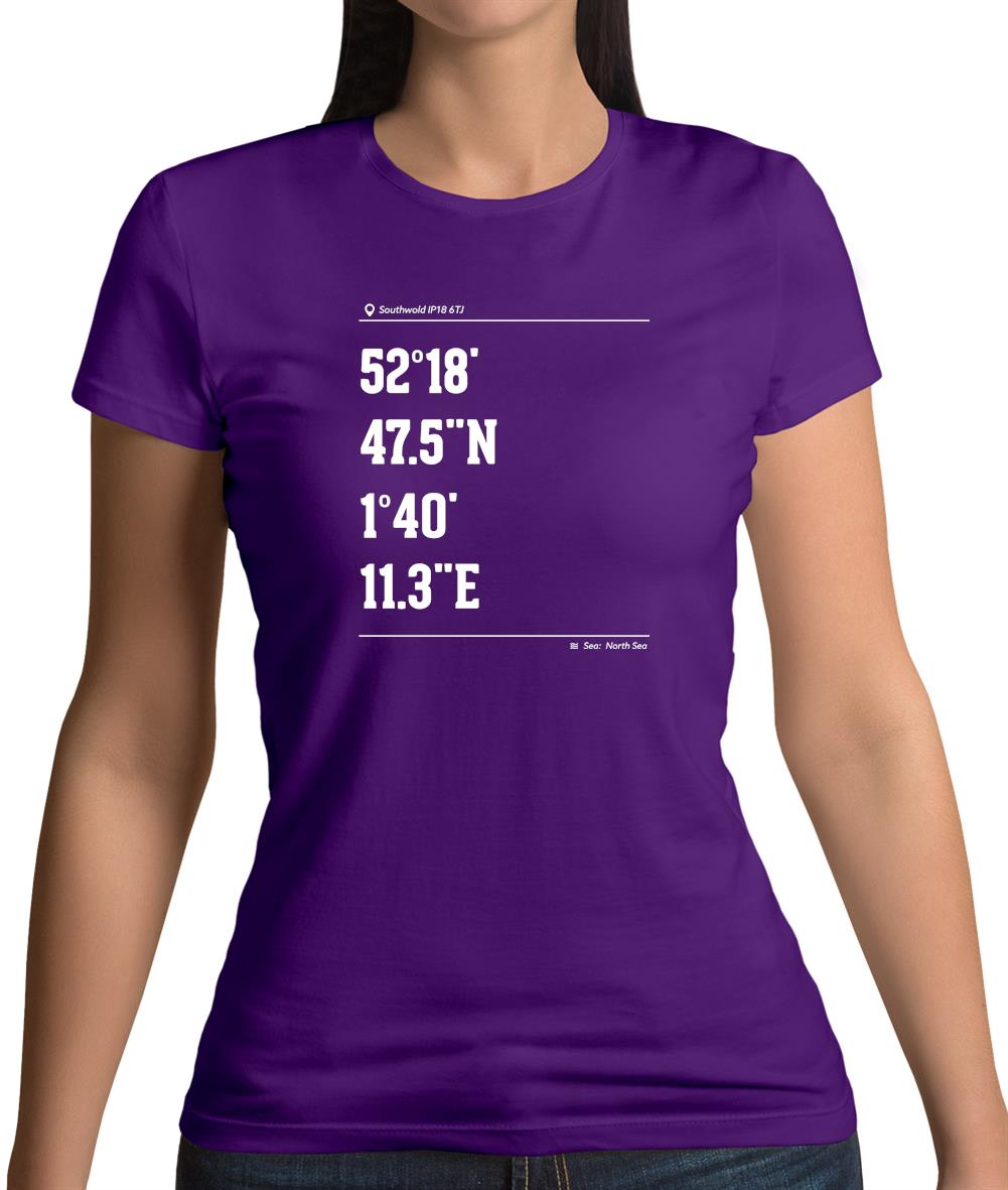 Surfing Coordinates Walberswick Womens T-Shirt