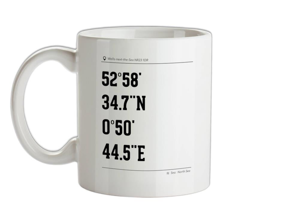 Surfing Coordinates Wells Next The Sea Ceramic Mug