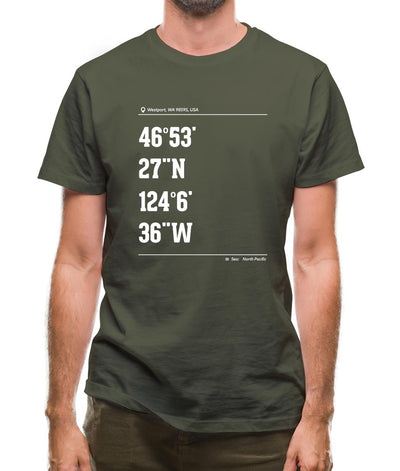 Surfing Coordinates Westport Mens T-Shirt