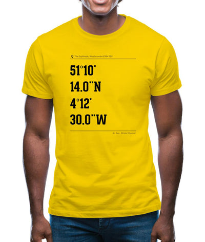 Surfing Coordinates Woolacombe Mens T-Shirt