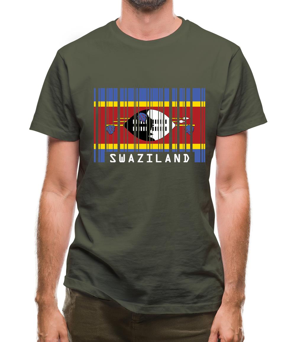 Swaziland Barcode Style Flag Mens T-Shirt