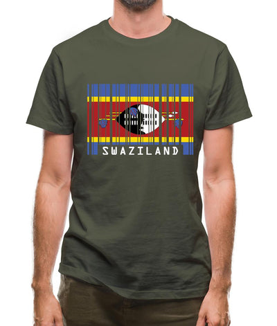 Swaziland Barcode Style Flag Mens T-Shirt