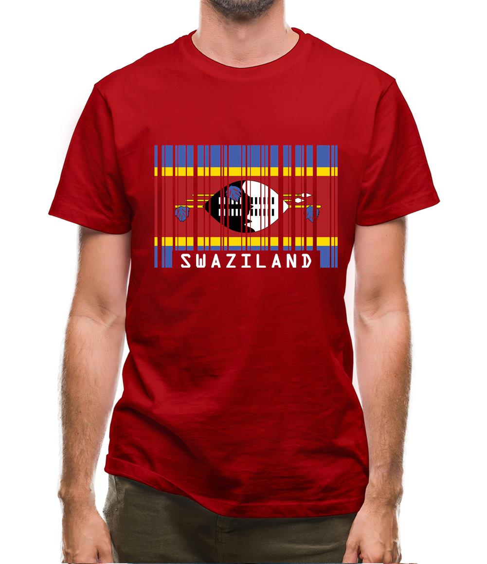 Swaziland Barcode Style Flag Mens T-Shirt