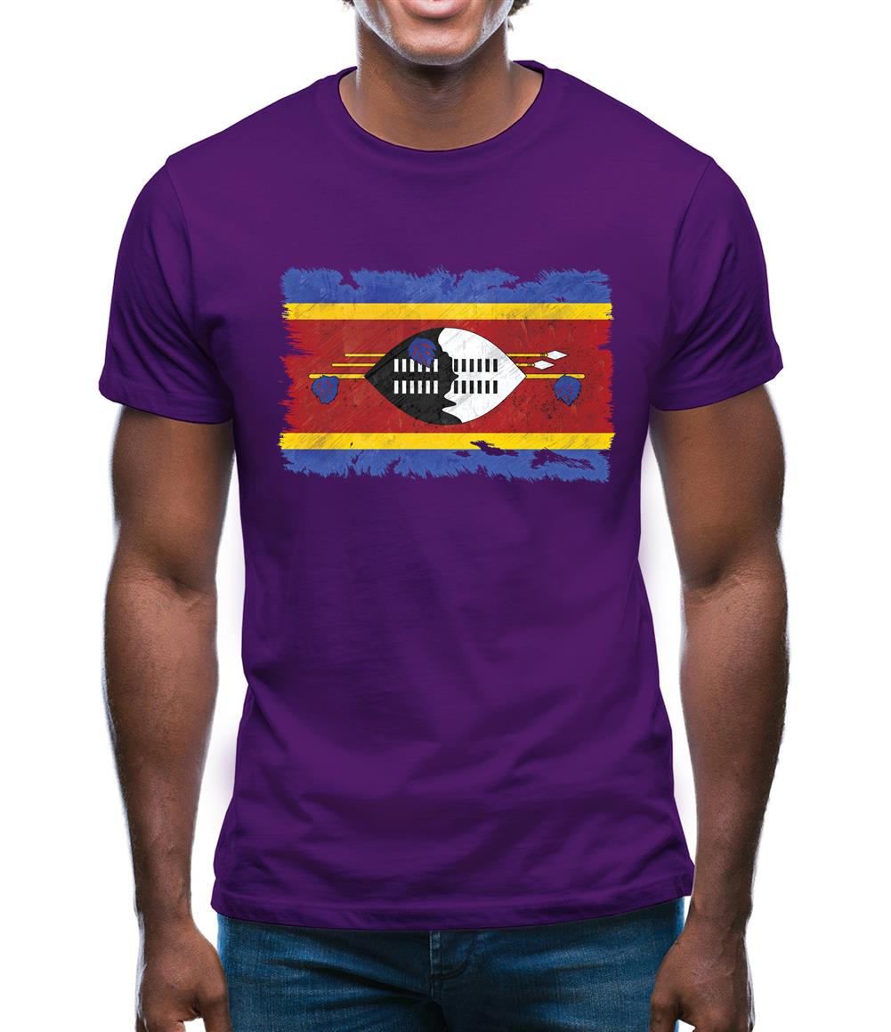 Swaziland Grunge Style Flag Mens T-Shirt