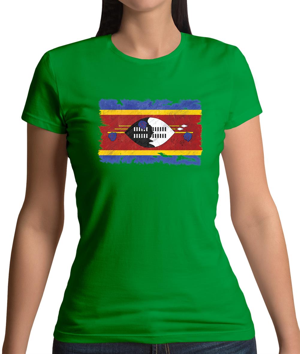 Swaziland Grunge Style Flag Womens T-Shirt