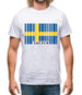 Sweden Barcode Style Flag Mens T-Shirt