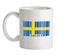 Sweden Barcode Style Flag Ceramic Mug