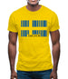 Sweden Barcode Style Flag Mens T-Shirt