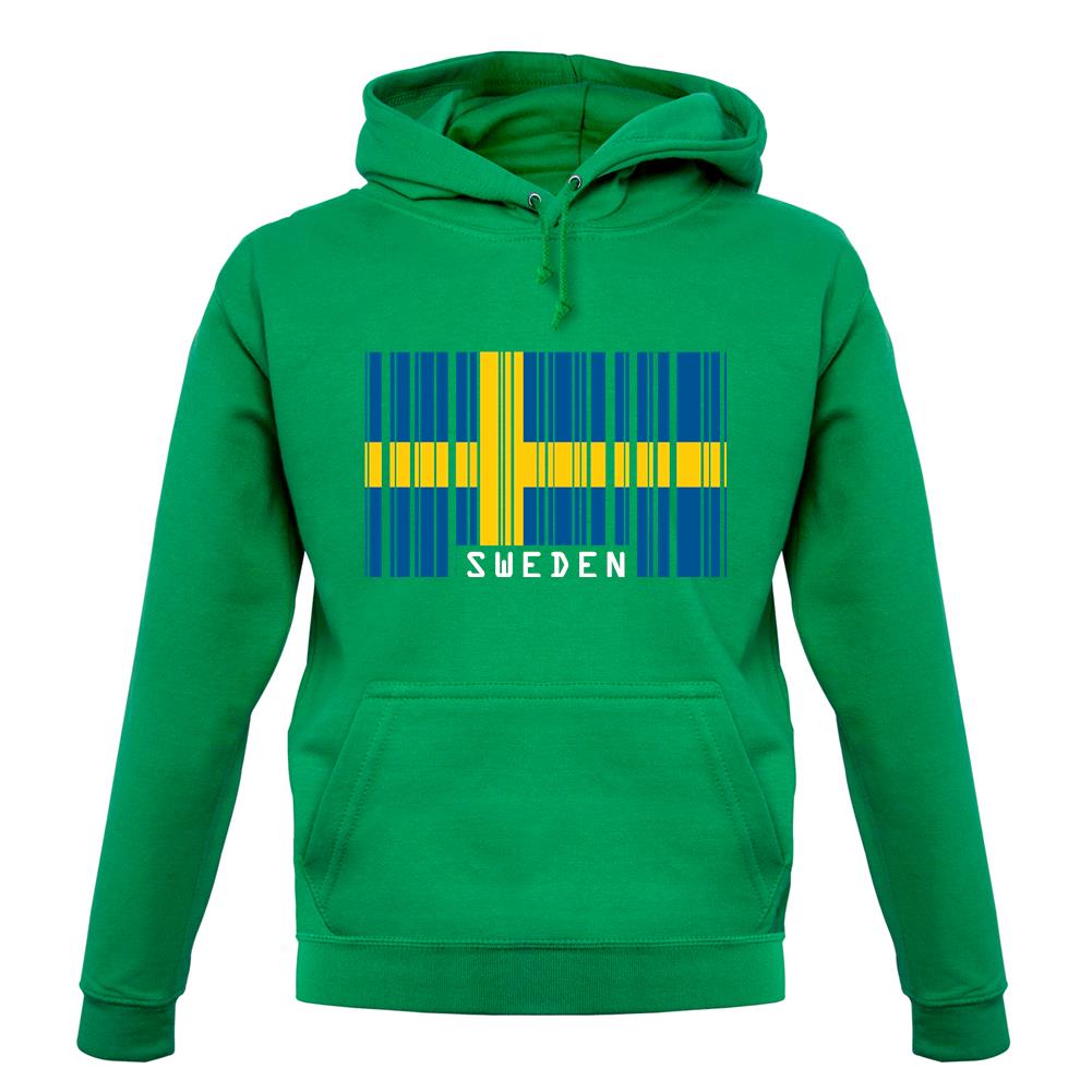 Sweden Barcode Style Flag unisex hoodie