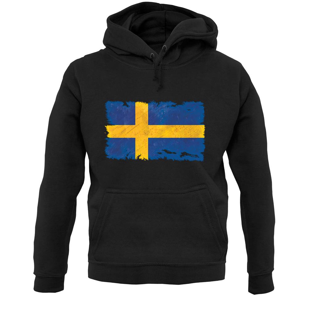 Sweden Grunge Style Flag Unisex Hoodie