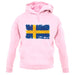 Sweden Grunge Style Flag unisex hoodie