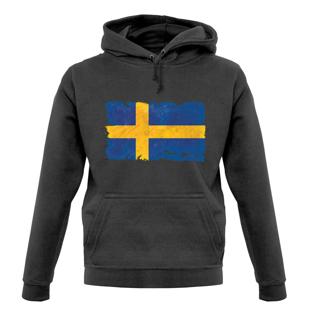 Sweden Grunge Style Flag unisex hoodie