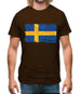 Sweden Grunge Style Flag Mens T-Shirt