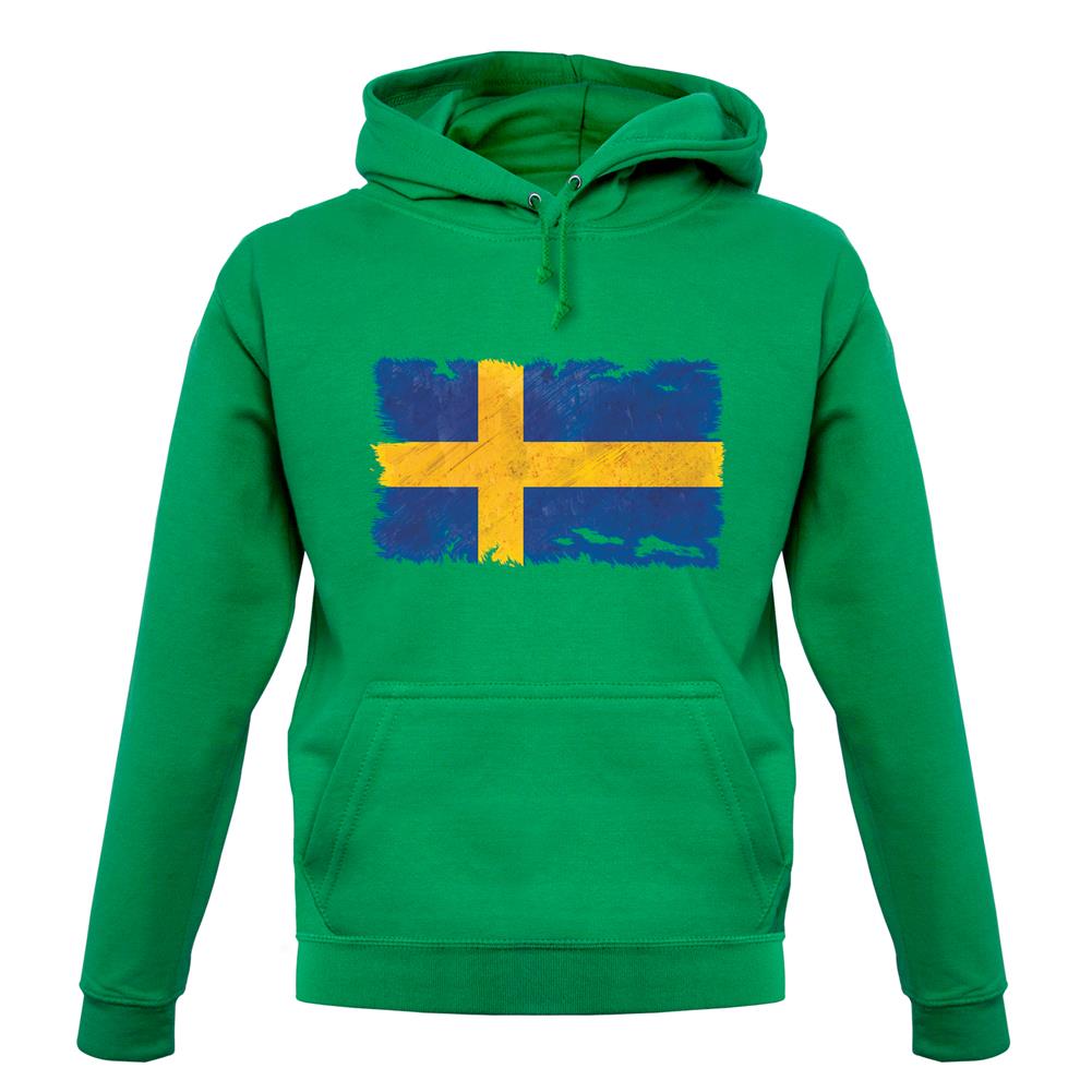 Sweden Grunge Style Flag unisex hoodie