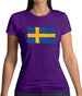 Sweden Grunge Style Flag Womens T-Shirt