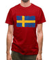 Sweden Grunge Style Flag Mens T-Shirt