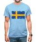 Sweden Grunge Style Flag Mens T-Shirt
