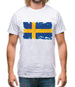 Sweden Grunge Style Flag Mens T-Shirt