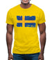 Sweden Grunge Style Flag Mens T-Shirt