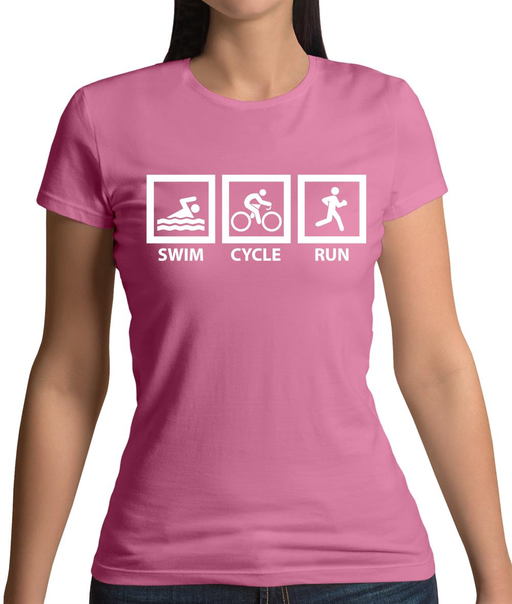 Swim Cycle Run Womens T-Shirt