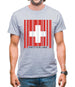 Switzerland Barcode Style Flag Mens T-Shirt