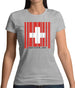 Switzerland Barcode Style Flag Womens T-Shirt