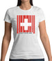 Switzerland Barcode Style Flag Womens T-Shirt