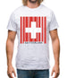 Switzerland Barcode Style Flag Mens T-Shirt