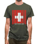 Switzerland Barcode Style Flag Mens T-Shirt