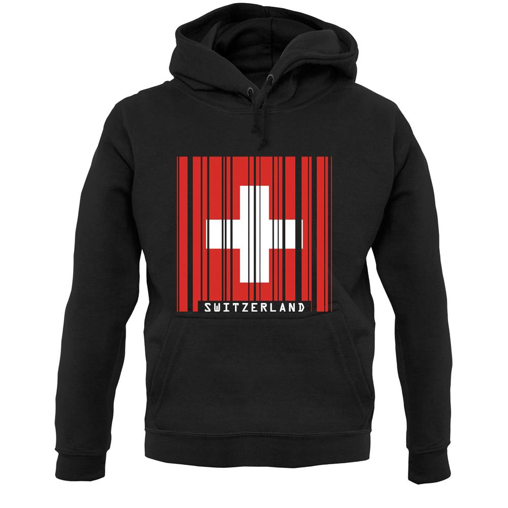 Switzerland Barcode Style Flag Unisex Hoodie