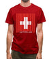 Switzerland Barcode Style Flag Mens T-Shirt