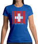 Switzerland Barcode Style Flag Womens T-Shirt