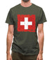 Switzerland Grunge Style Flag Mens T-Shirt