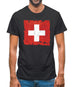 Switzerland Grunge Style Flag Mens T-Shirt
