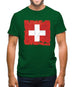 Switzerland Grunge Style Flag Mens T-Shirt