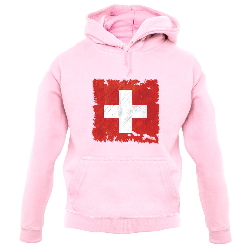 Switzerland Grunge Style Flag unisex hoodie