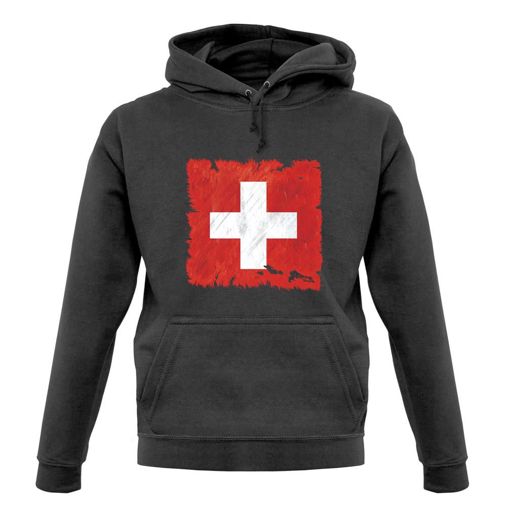 Switzerland Grunge Style Flag unisex hoodie