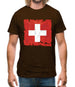 Switzerland Grunge Style Flag Mens T-Shirt