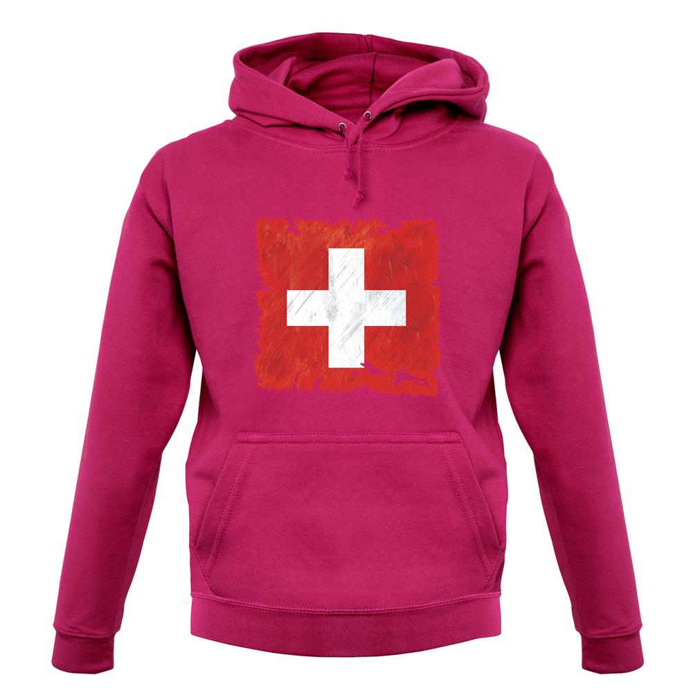 Switzerland Grunge Style Flag unisex hoodie